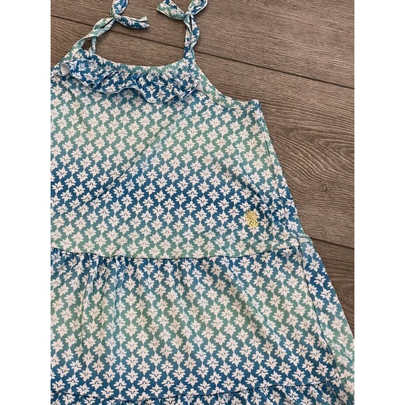 Tommy Bahama Dress Girls Size 7 Sleeveless Blue Spring Summer Dress Tropical - Picture 2 of 7